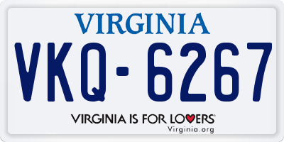 VA license plate VKQ6267