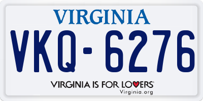 VA license plate VKQ6276