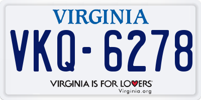VA license plate VKQ6278