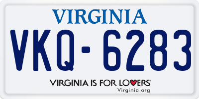 VA license plate VKQ6283