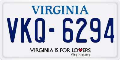 VA license plate VKQ6294