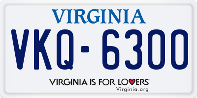 VA license plate VKQ6300