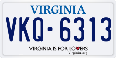 VA license plate VKQ6313