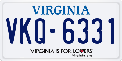 VA license plate VKQ6331
