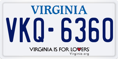 VA license plate VKQ6360
