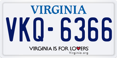 VA license plate VKQ6366