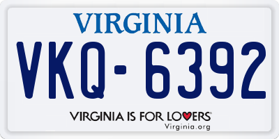 VA license plate VKQ6392