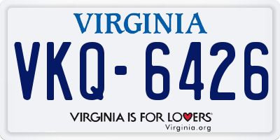 VA license plate VKQ6426