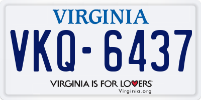 VA license plate VKQ6437