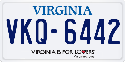 VA license plate VKQ6442