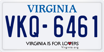 VA license plate VKQ6461
