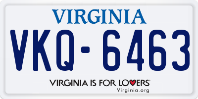 VA license plate VKQ6463