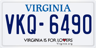 VA license plate VKQ6490