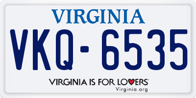 VA license plate VKQ6535