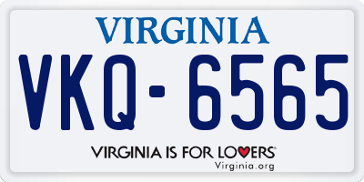 VA license plate VKQ6565