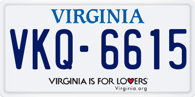 VA license plate VKQ6615