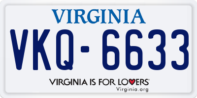 VA license plate VKQ6633