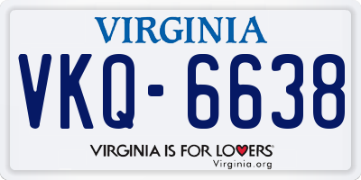 VA license plate VKQ6638