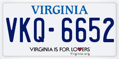 VA license plate VKQ6652