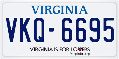 VA license plate VKQ6695
