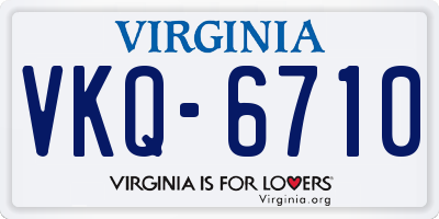 VA license plate VKQ6710
