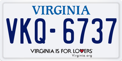 VA license plate VKQ6737