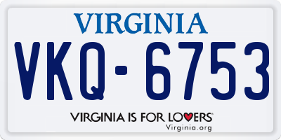 VA license plate VKQ6753