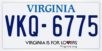 VA license plate VKQ6775