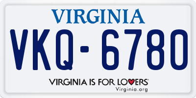 VA license plate VKQ6780