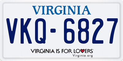 VA license plate VKQ6827