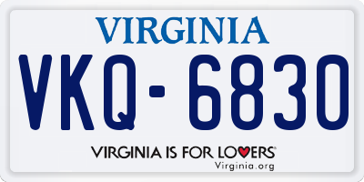 VA license plate VKQ6830