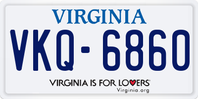 VA license plate VKQ6860