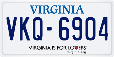 VA license plate VKQ6904