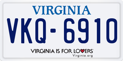 VA license plate VKQ6910