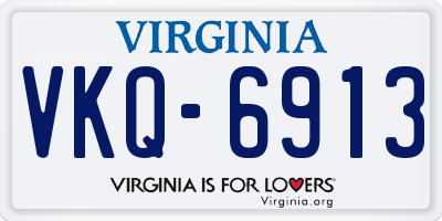 VA license plate VKQ6913