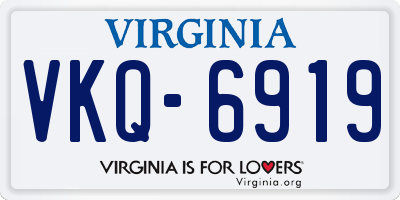 VA license plate VKQ6919