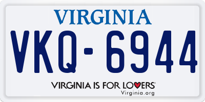 VA license plate VKQ6944