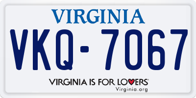 VA license plate VKQ7067