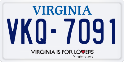 VA license plate VKQ7091
