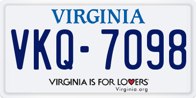 VA license plate VKQ7098
