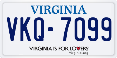 VA license plate VKQ7099