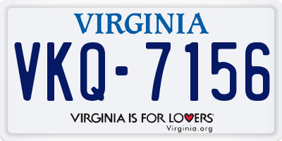 VA license plate VKQ7156
