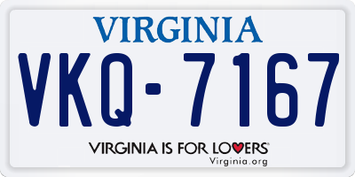 VA license plate VKQ7167