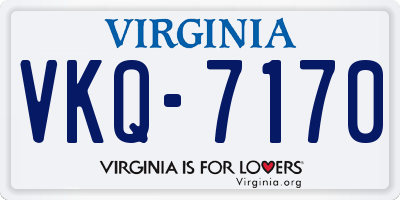 VA license plate VKQ7170