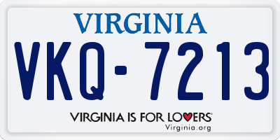 VA license plate VKQ7213