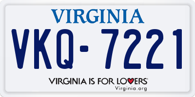 VA license plate VKQ7221