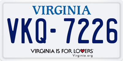 VA license plate VKQ7226