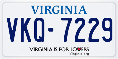 VA license plate VKQ7229