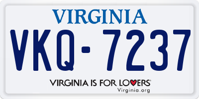 VA license plate VKQ7237