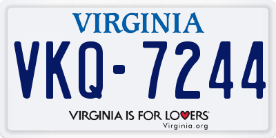 VA license plate VKQ7244